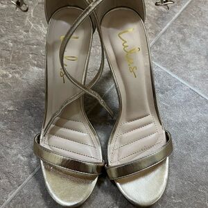Lulu's Gold Strappy Heels